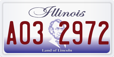 IL license plate A032972