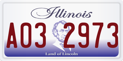 IL license plate A032973