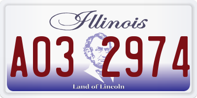 IL license plate A032974