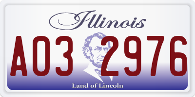 IL license plate A032976