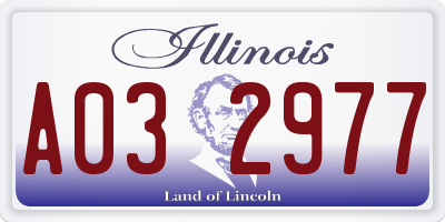 IL license plate A032977