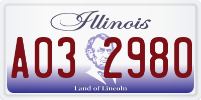 IL license plate A032980