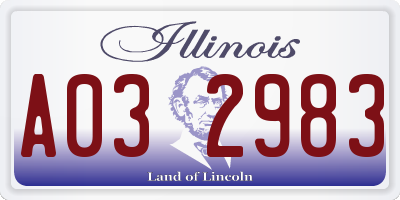 IL license plate A032983