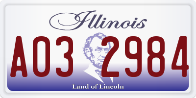 IL license plate A032984