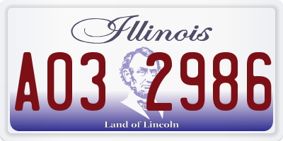 IL license plate A032986