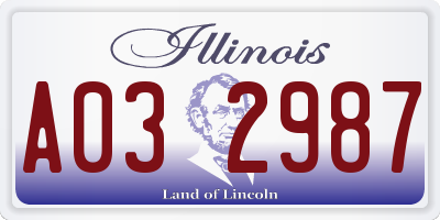 IL license plate A032987