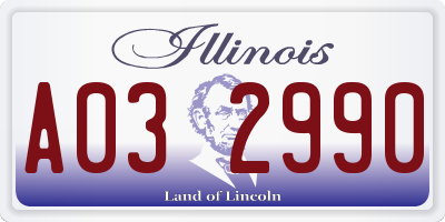 IL license plate A032990