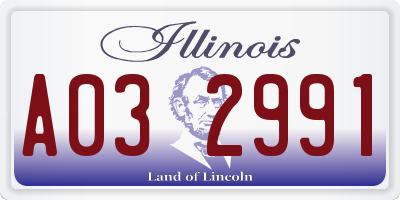 IL license plate A032991