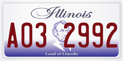 IL license plate A032992