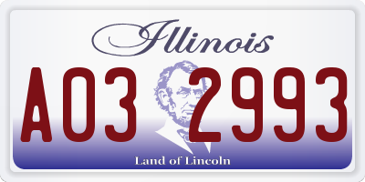 IL license plate A032993