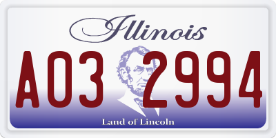 IL license plate A032994