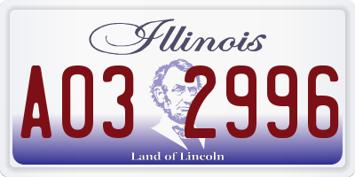 IL license plate A032996