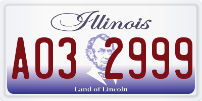 IL license plate A032999