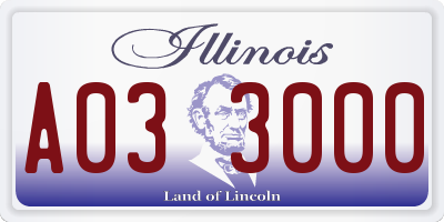 IL license plate A033000