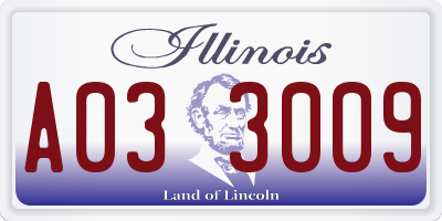 IL license plate A033009