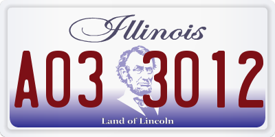 IL license plate A033012