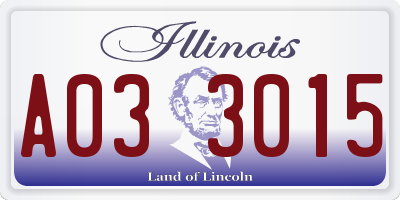 IL license plate A033015