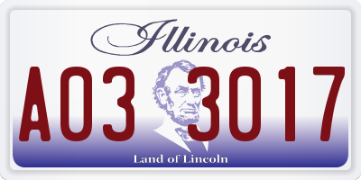 IL license plate A033017