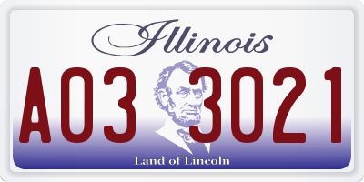 IL license plate A033021