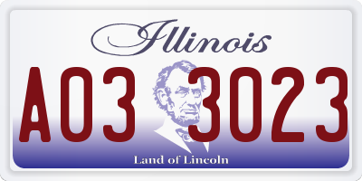 IL license plate A033023