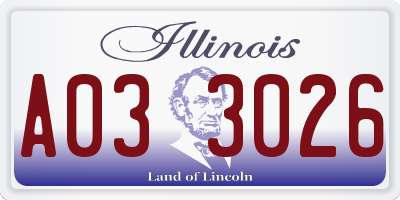 IL license plate A033026