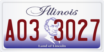 IL license plate A033027