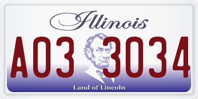 IL license plate A033034