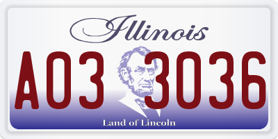 IL license plate A033036