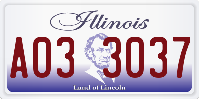 IL license plate A033037