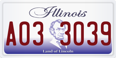 IL license plate A033039