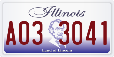 IL license plate A033041