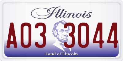 IL license plate A033044