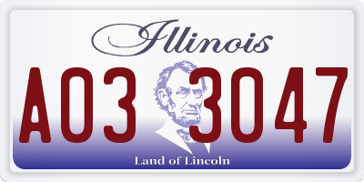 IL license plate A033047