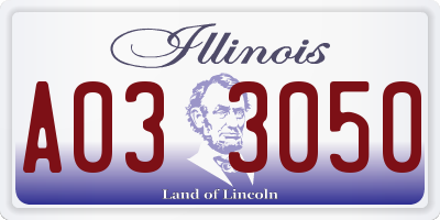 IL license plate A033050