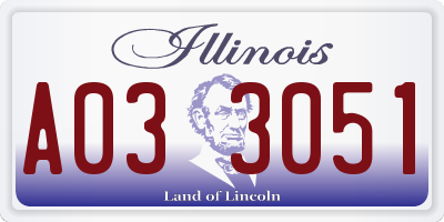 IL license plate A033051