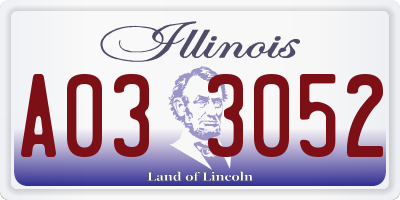 IL license plate A033052