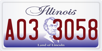 IL license plate A033058