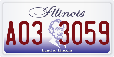 IL license plate A033059