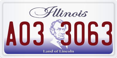 IL license plate A033063