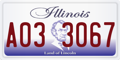 IL license plate A033067