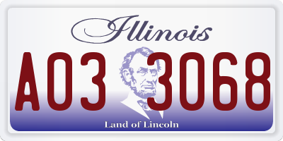 IL license plate A033068