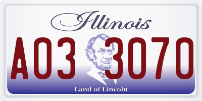 IL license plate A033070