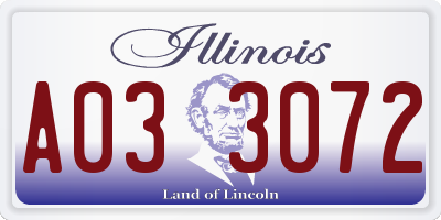 IL license plate A033072