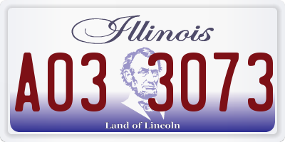 IL license plate A033073