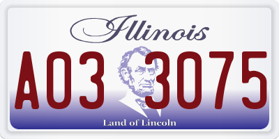 IL license plate A033075