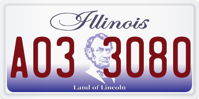 IL license plate A033080