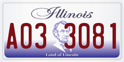 IL license plate A033081