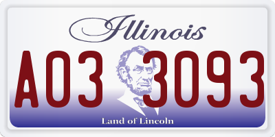 IL license plate A033093