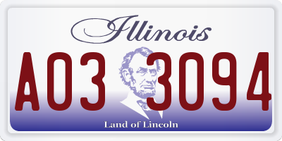 IL license plate A033094