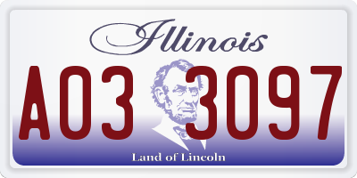 IL license plate A033097